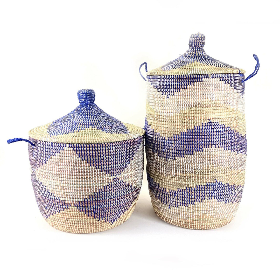 Handwoven Millet Grass Storage Basket, 24" x 19"