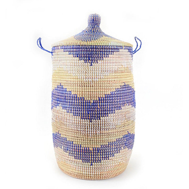 Handwoven Recycled Grass &amp; Plastic Storage Basket