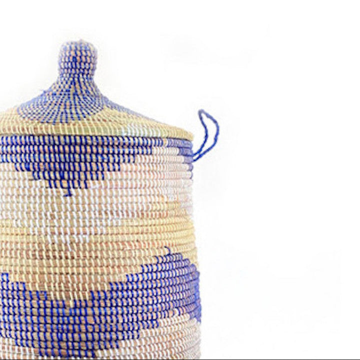 Handwoven Recycled Grass &amp; Plastic Storage Basket