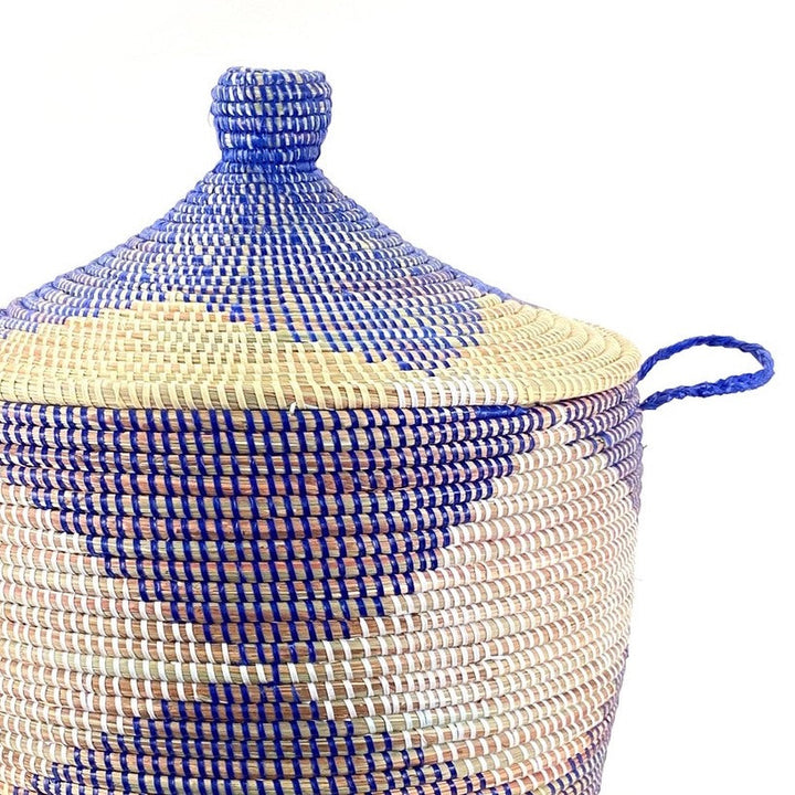 Handwoven Millet Grass Storage Basket, 24" x 19"