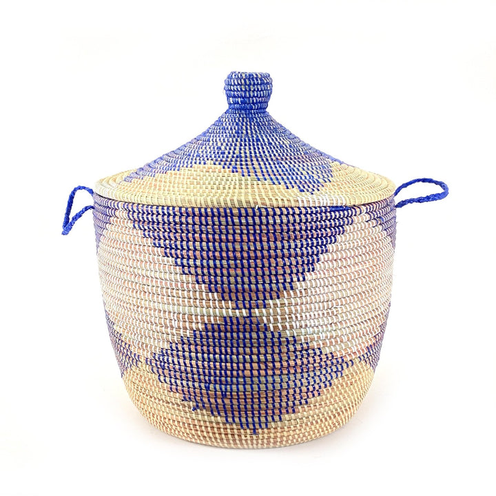 Handwoven Millet Grass Storage Basket, 24" x 19"