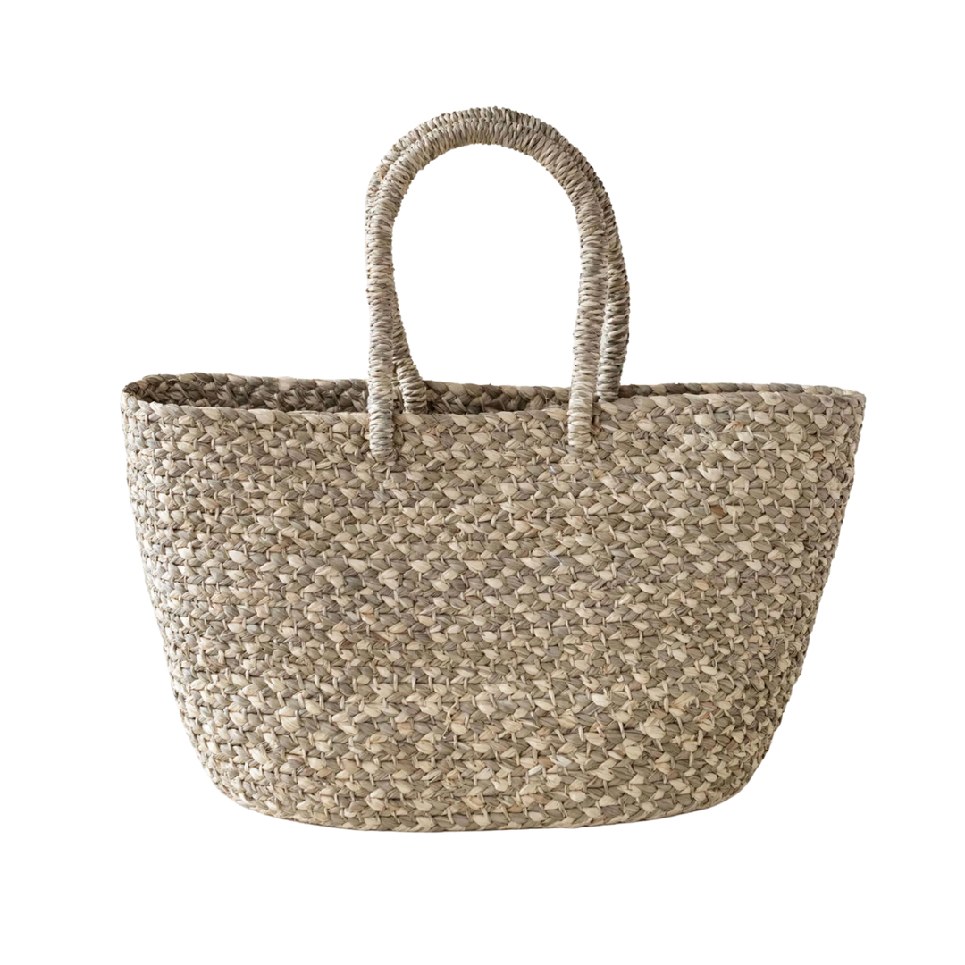 Sage Raffia Shell Tote Bag