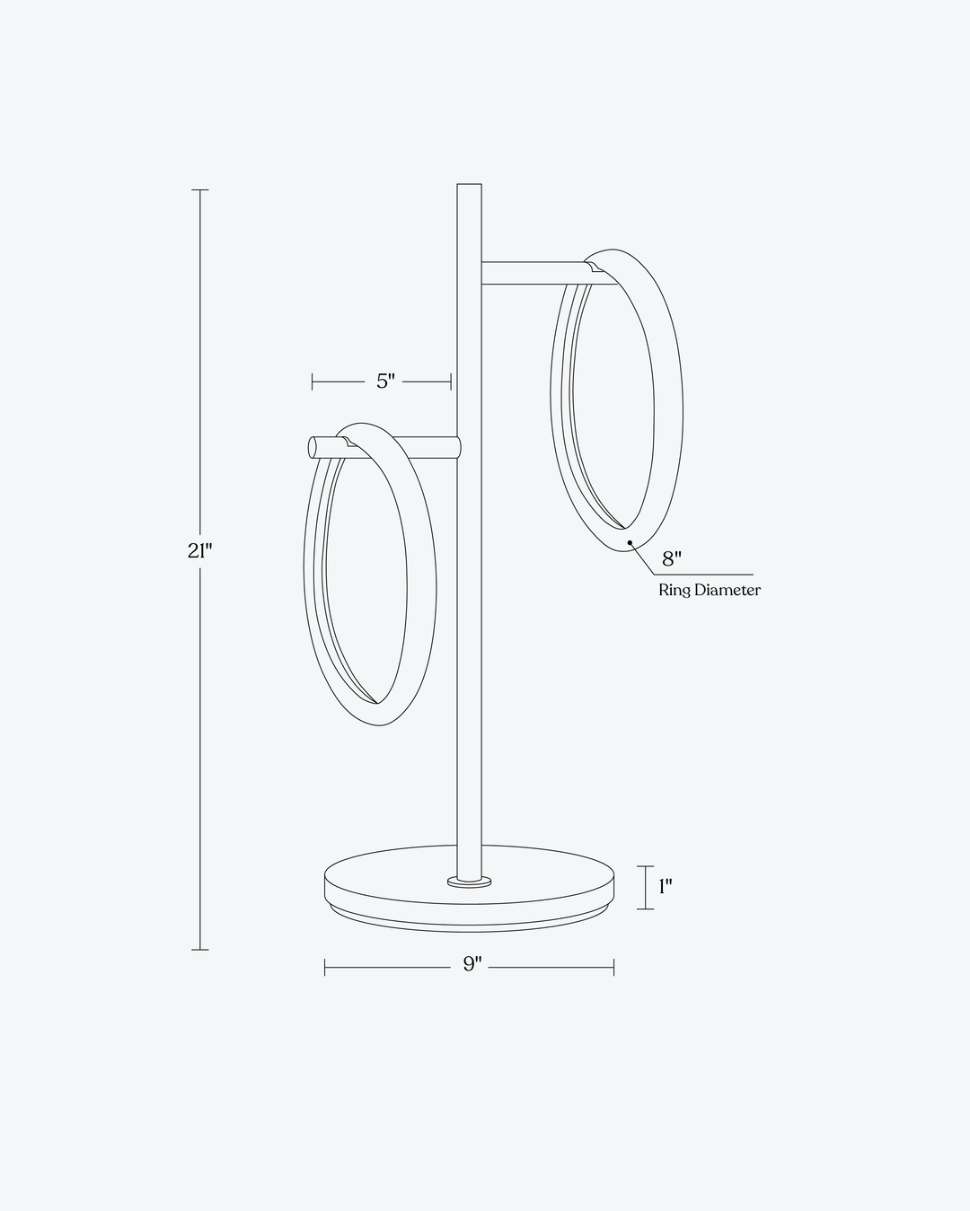 Energy-Efficient RGB Dual-Ring Table Lamp, Matte Black