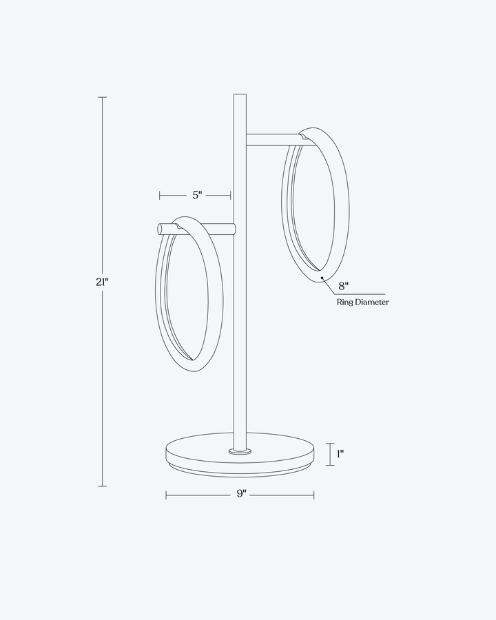 Energy-Efficient RGB Dual-Ring Table Lamp, Matte Black
