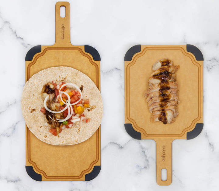 Plastic-Free Pine Fiberwood Paddle Cutting Board Set, 2 Ct.