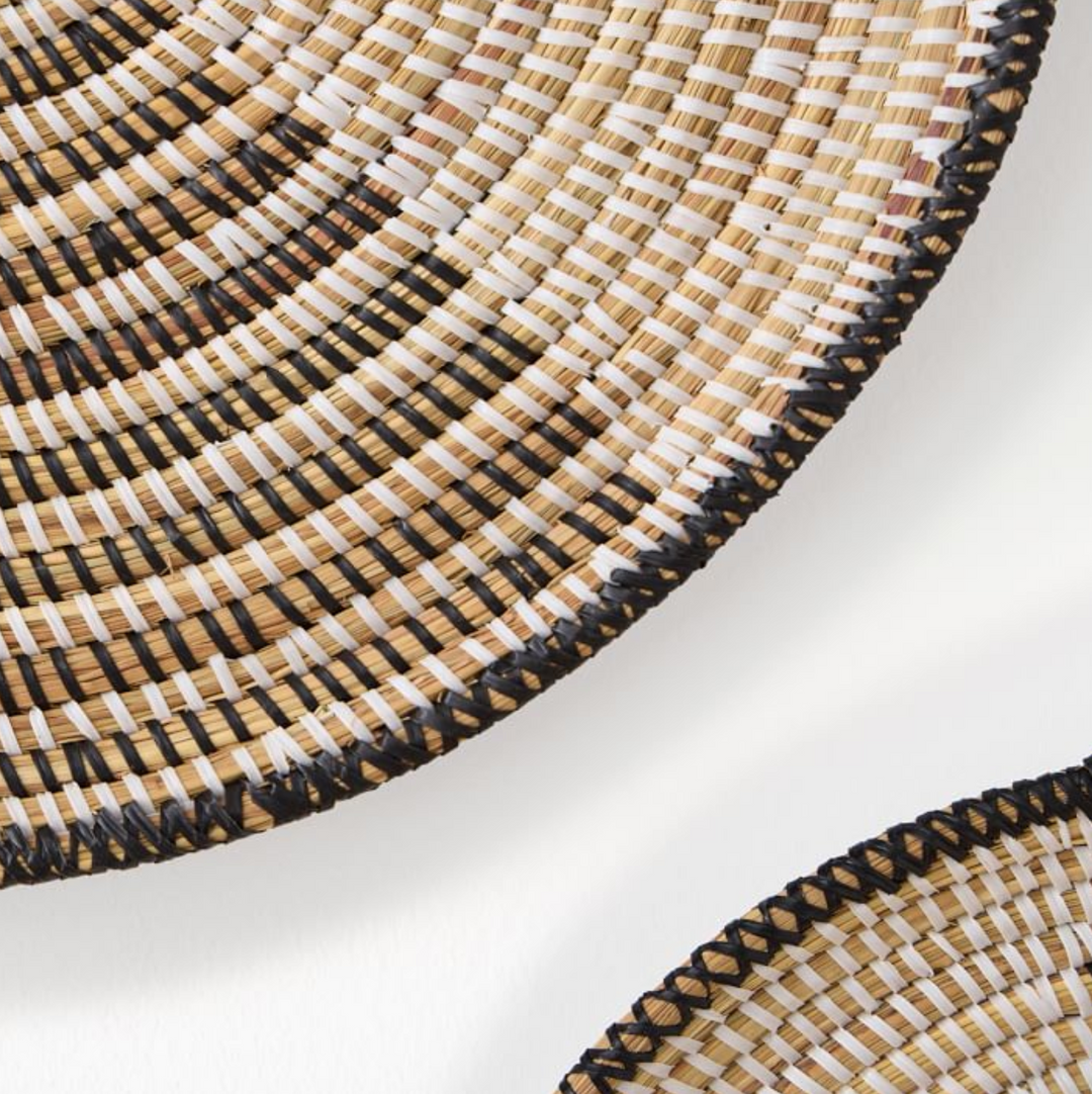 Fair-Trade Handwoven Millet Grass Wall Baskets, 3 Ct.