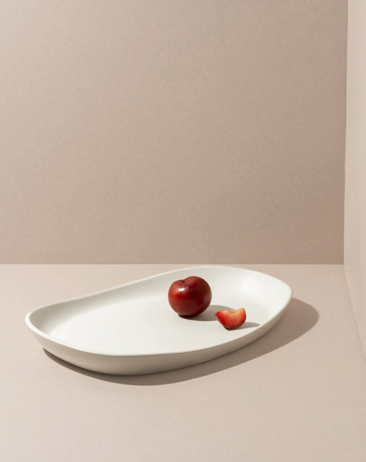 Handcrafted Stoneware Mini Serving Platter, 13" x 9"