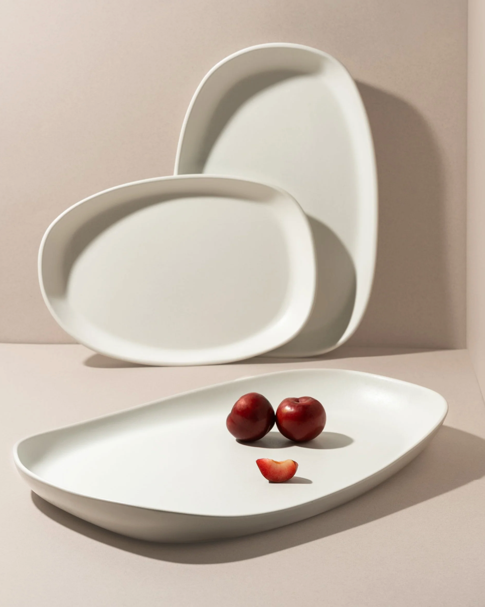 Handcrafted Stoneware Mini Serving Platter, 13" x 9"