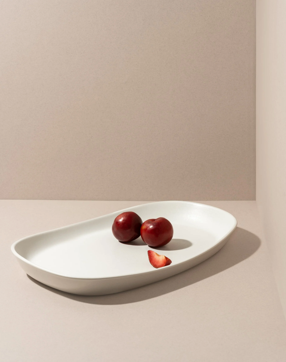 Handcrafted Stoneware Mini Serving Platter, 13" x 9"