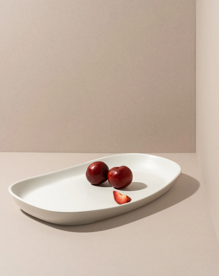 Handcrafted Stoneware Mini Serving Platter, 13" x 9"