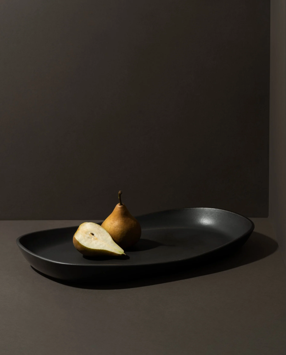Handcrafted Stoneware Mini Serving Platter, 13" x 9"