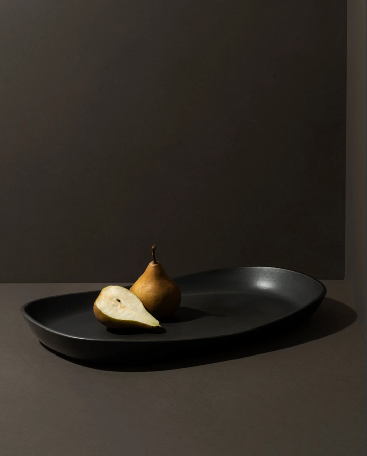 Handcrafted Stoneware Mini Serving Platter, 13" x 9"