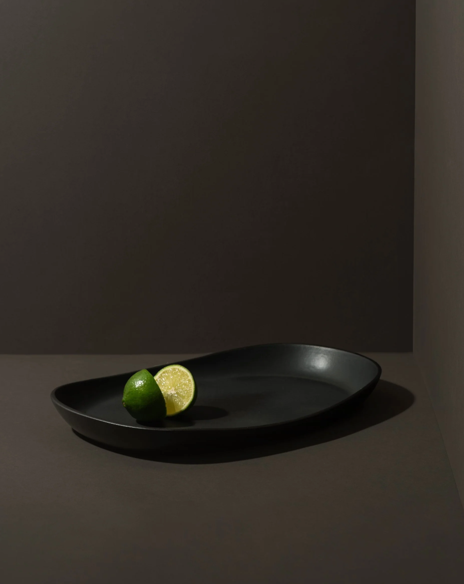 Handcrafted Stoneware Mini Serving Platter, 13" x 9"