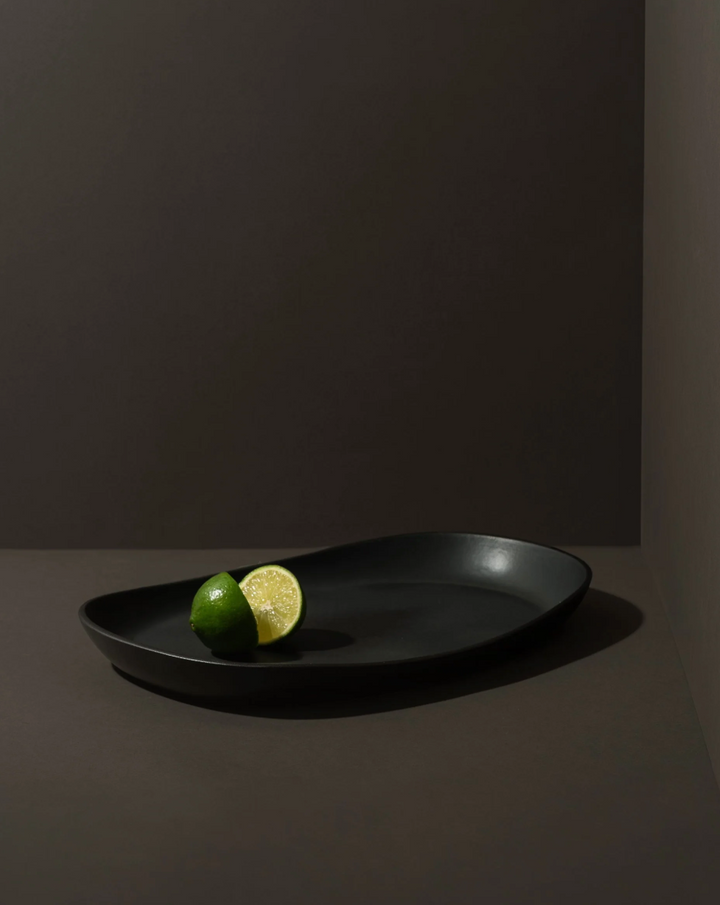 Handcrafted Stoneware Mini Serving Platter, 13" x 9"