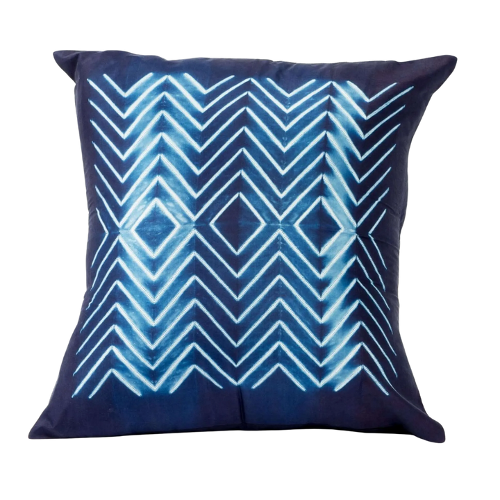 Shibori Silk Wave Throw Pillow