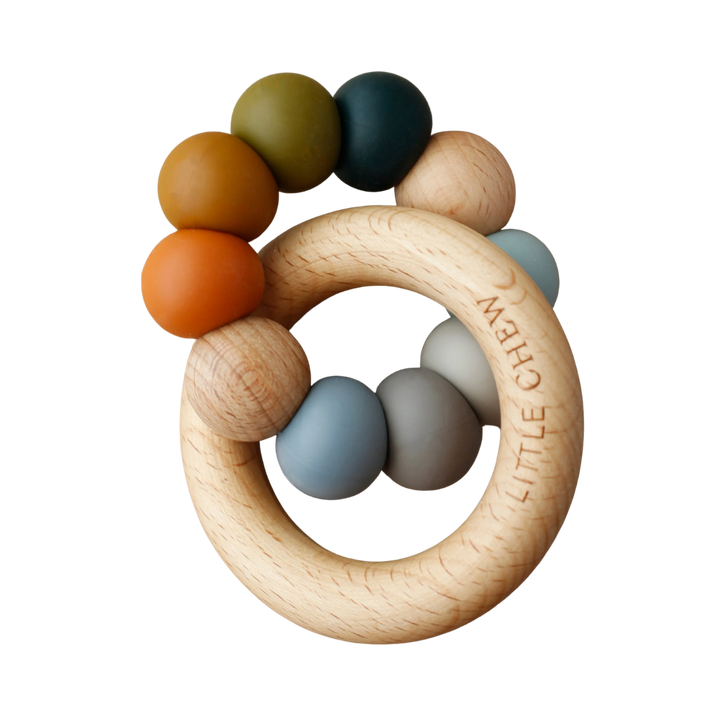 Silicone Beechwood Baby Teether Ring