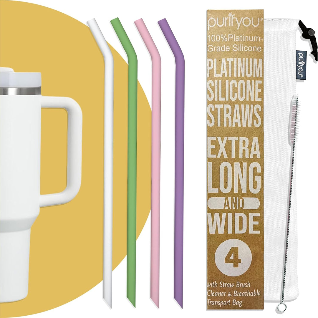 BPA-Free Food-Grade Silicone Straws, Multi-Size Set