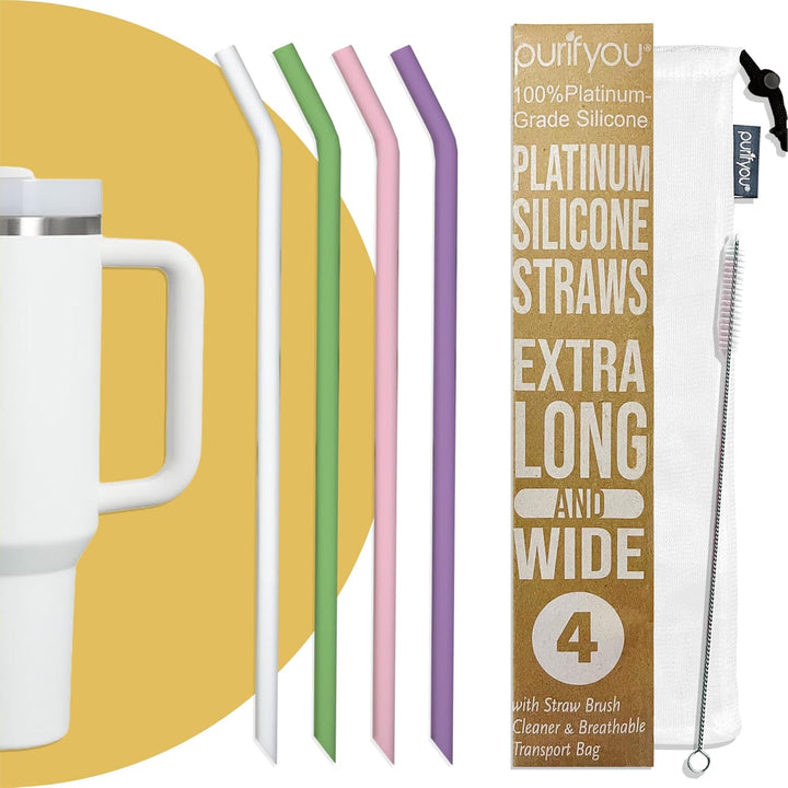 BPA-Free Food-Grade Silicone Straws, Multi-Size Set