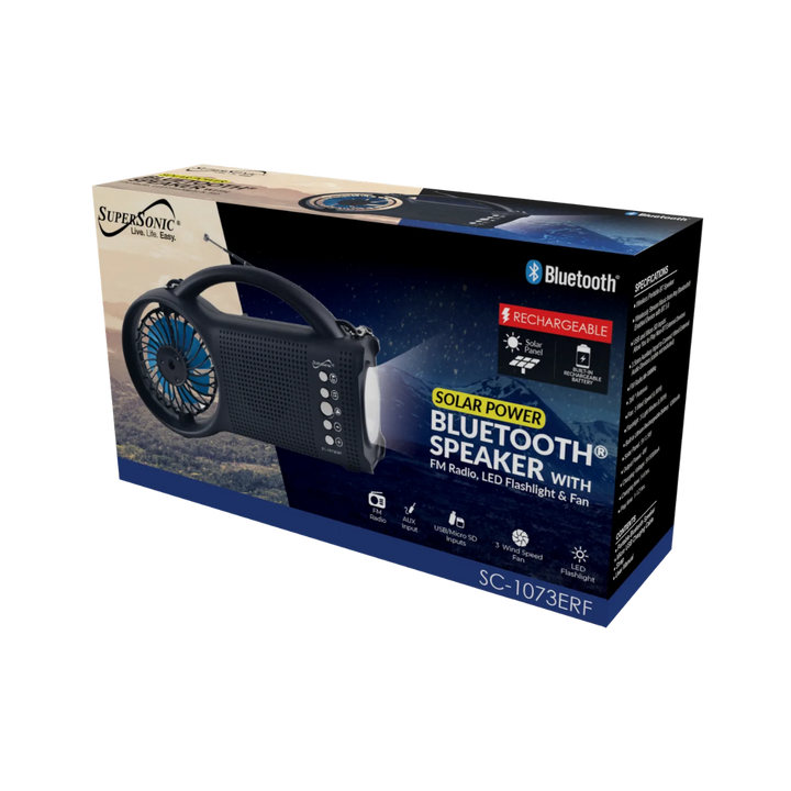 Solar Bluetooth Speaker Fan Radio