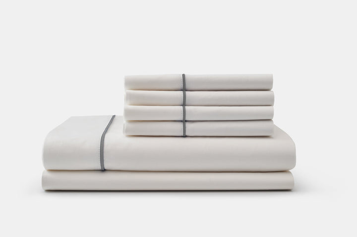 Organic Cotton Piping Detail Bed Sheet Set