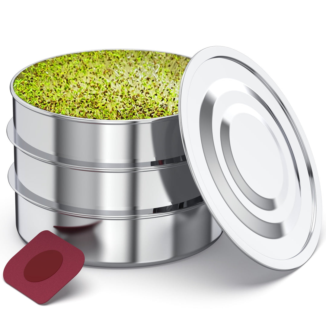 Food-Grade Stainless Steel Stackable 3-Tier Sprouting Kit