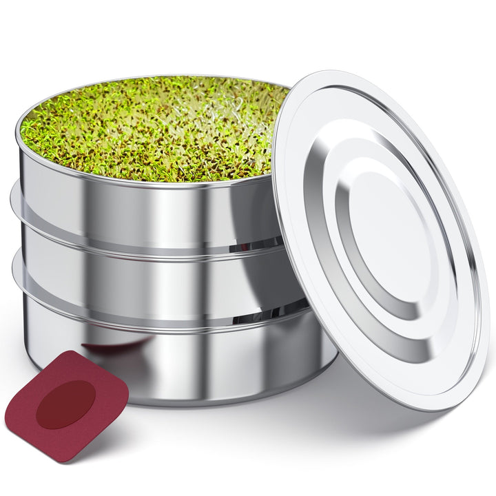Food-Grade Stainless Steel Stackable 3-Tier Sprouting Kit