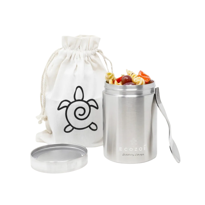 Steel Food Jar &amp; Spork Set