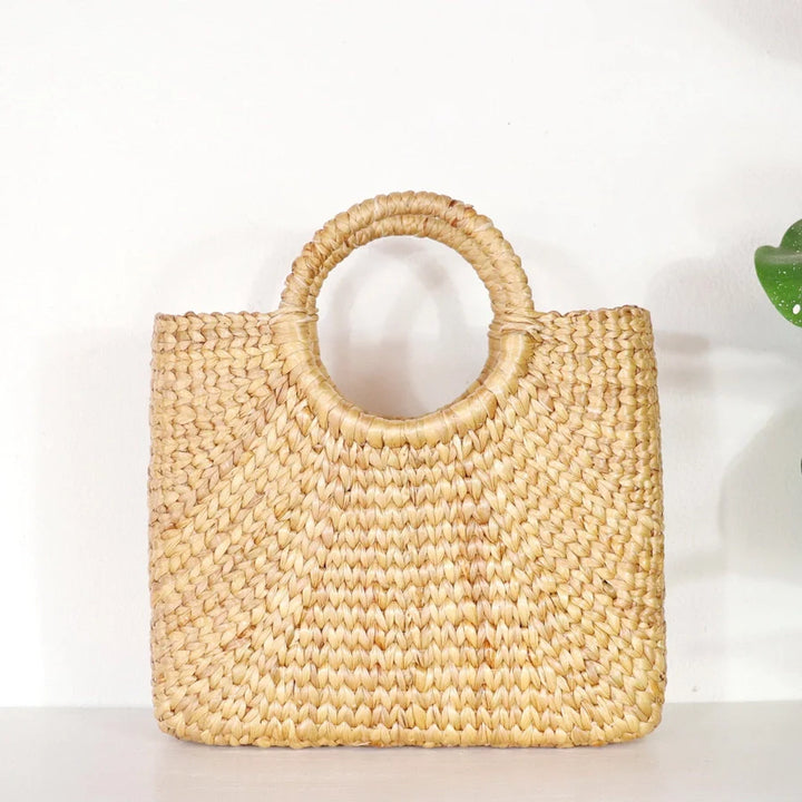 Handwoven Water Hyacinth Straw Handbag