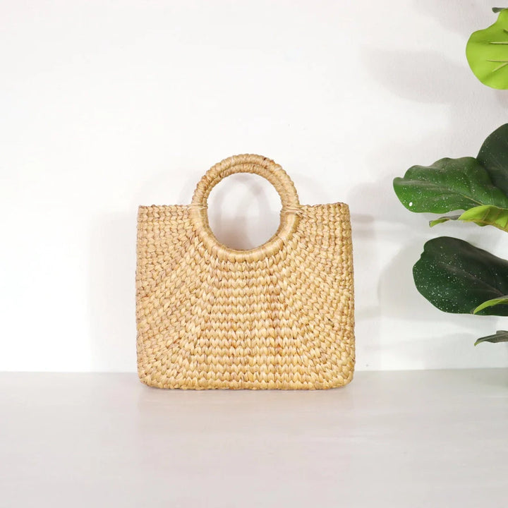 Handwoven Water Hyacinth Straw Handbag