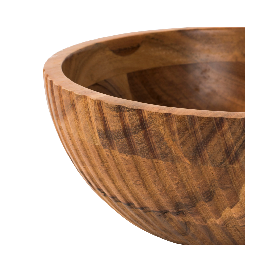 Stria Acacia Wood Stacking Bowl Set