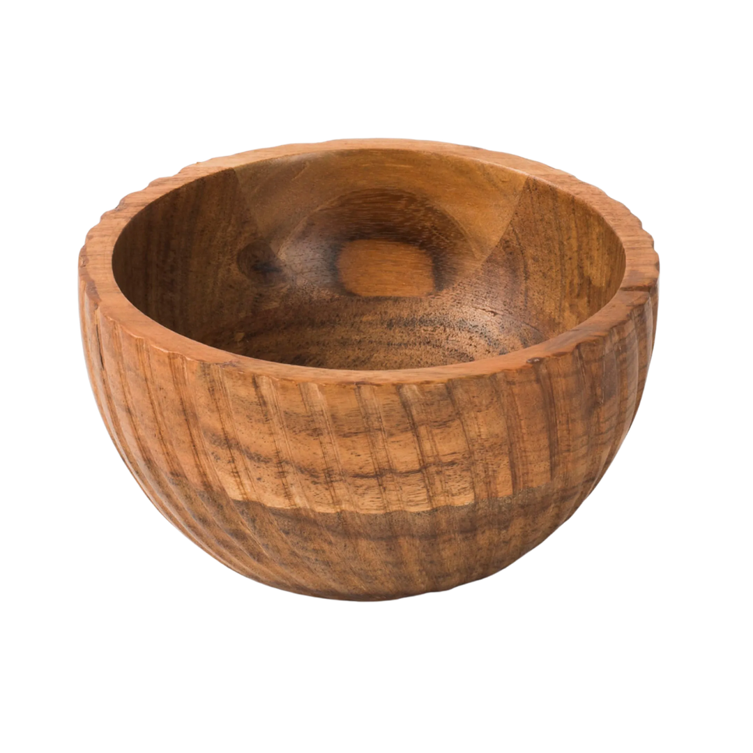 Stria Acacia Wood Stacking Bowl Set