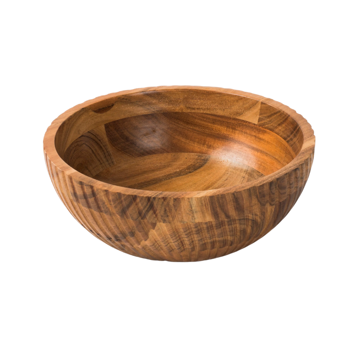 Stria Acacia Wood Stacking Bowl Set