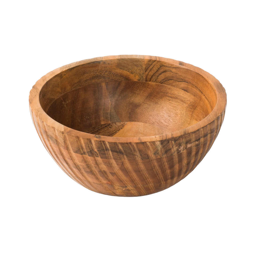 Stria Acacia Wood Stacking Bowl Set