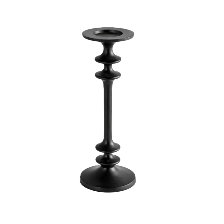 Tall Black Aluminum Candle Holder