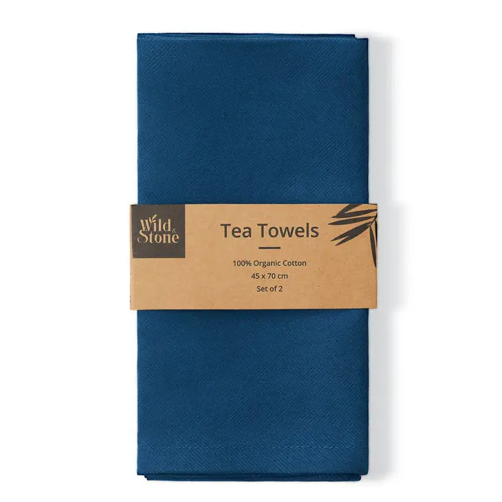 Organic Cotton Herringbone Kitchen Towels, 2 Ct.