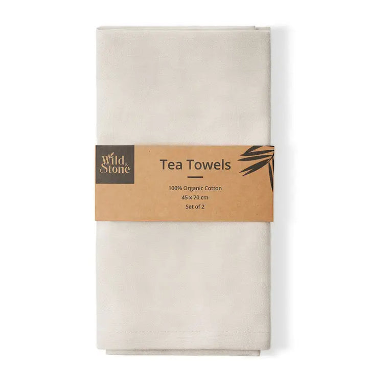 Organic Cotton Herringbone Kitchen Towels, 2 Ct.