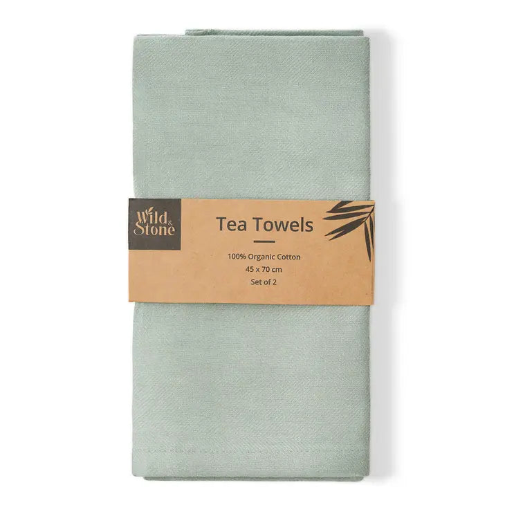 Organic Cotton Herringbone Kitchen Towels, 2 Ct.