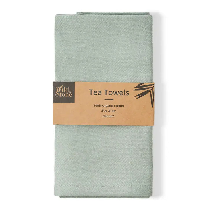 Organic Cotton Herringbone Kitchen Towels, 2 Ct.