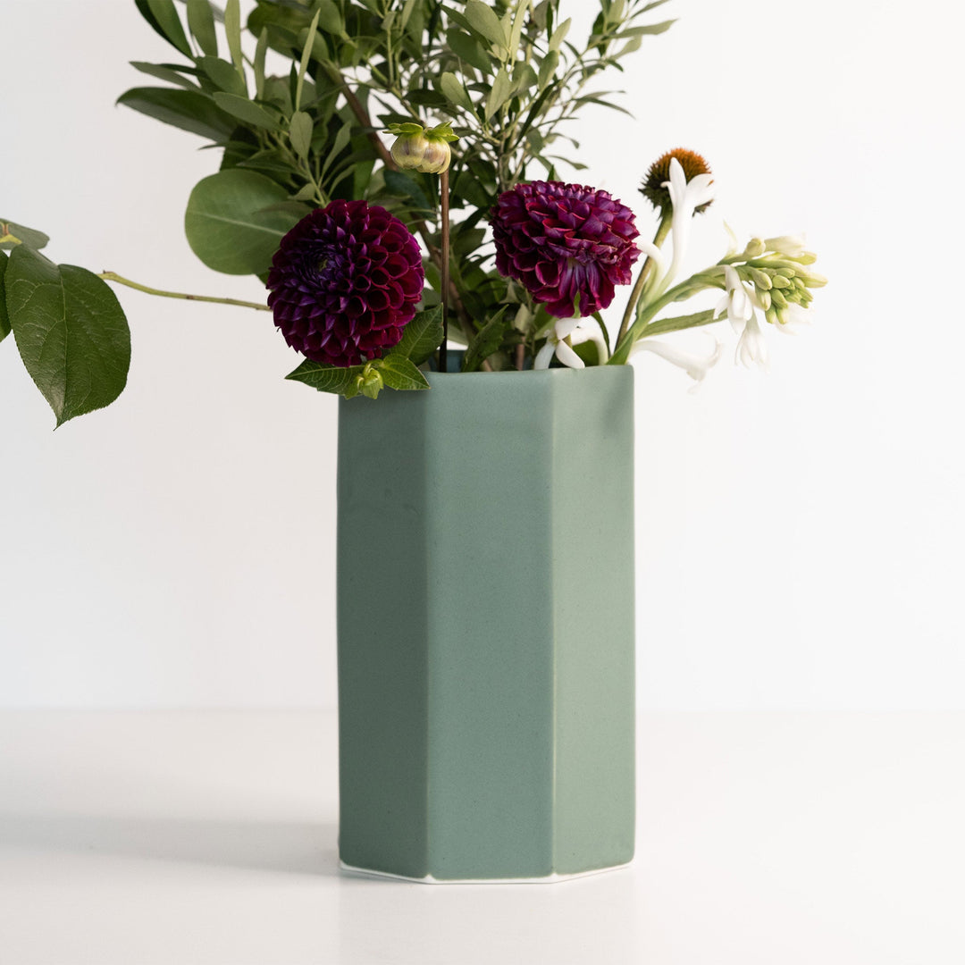 Handcrafted Porcelain Octagonal Bouquet Vase Decor