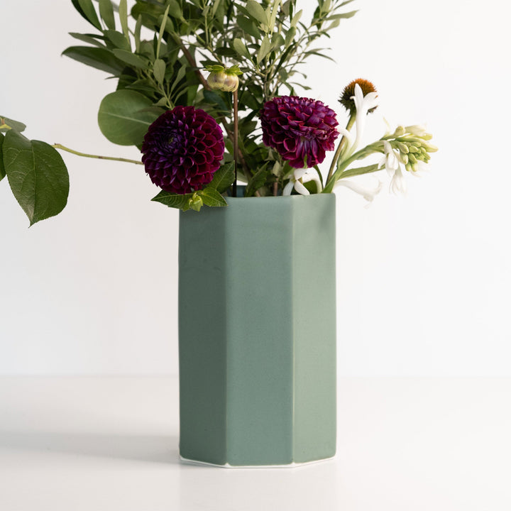 Handcrafted Porcelain Octagonal Bouquet Vase Decor