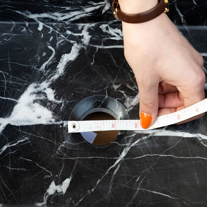 Handcrafted Black Marble Wall-Mount Sink 12" x 18"