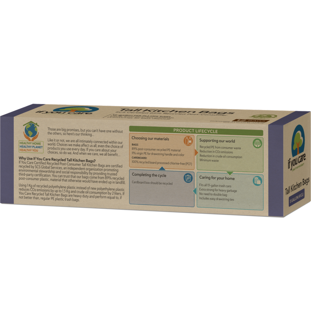 89% PCR Tall Kitchen Trash Bag Liners, 13 Gal.