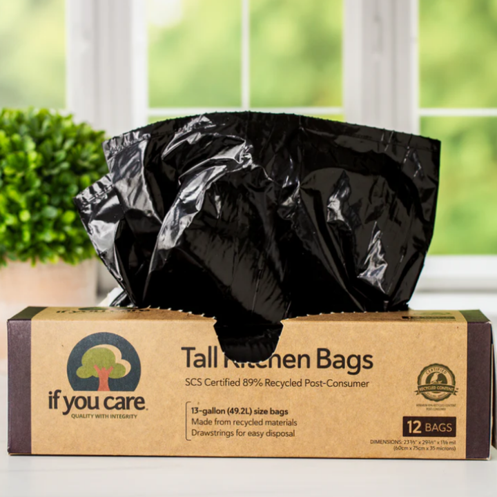 89% PCR Tall Kitchen Trash Bag Liners, 13 Gal.
