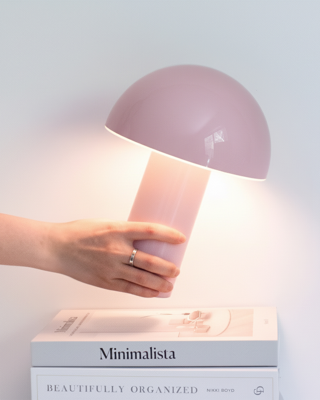 Cordless Touch Dimmer Mushroom Lamp, USB-C