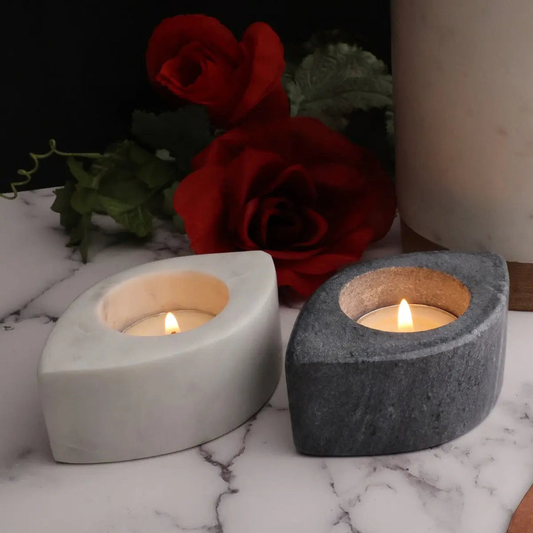 Handcrafted Agra Marble Tea Light Decor Set, 2 Ct.