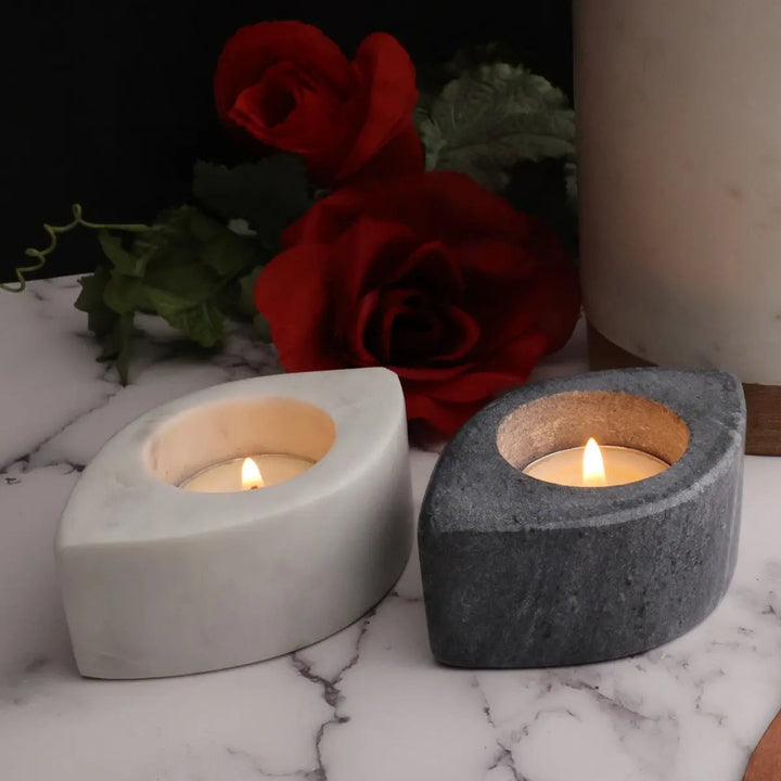 Handcrafted Agra Marble Tea Light Decor Set, 2 Ct.