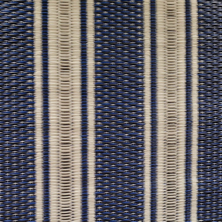 Recycled Plastic Outdoor Runner Rug, Blue &amp; White