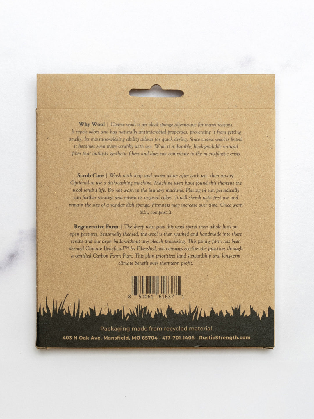 Biodegradable Wool Antimicrobial Scrub Sponge