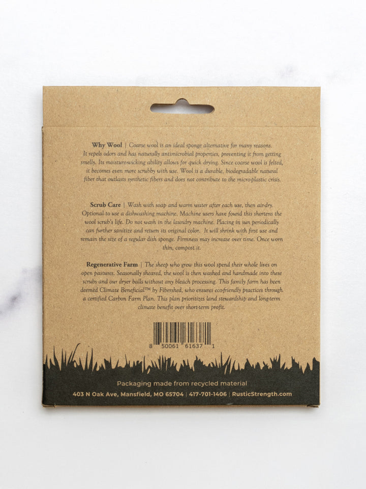 Biodegradable Wool Antimicrobial Scrub Sponge