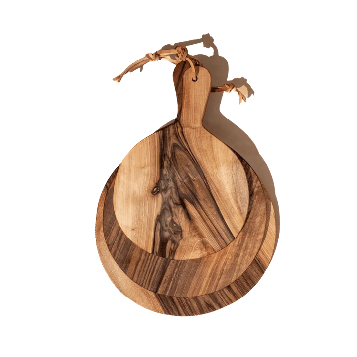 Walnut Round Cutting Board Set